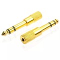 Audio Adapter Stereo 6.35 male to 3.5 Female Jack Plug Audio Stereo Adaptor Gold