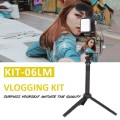 for Phone Camera with Microphone and LED Light Vlogging Kit Professional Tripod
