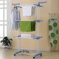 Three Layer Laundry Clothes Drying Rack With Hanger Foldable Stainless Steel