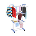 Three Layer Laundry Clothes Drying Rack With Hanger Foldable Stainless Steel