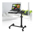 Laptop Rolling Cart Table Height Adjustable Notebook Laptop Stand Desk
