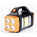 Portable Solar LED Flashlight with Work Light USB Rechargeable Handheld COB 4 Lightings