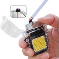 FA-WJ-990 Rechargeable Mini Hook Flashlight With Lighter Clear Case + Type C Charger Cable