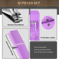 12 Piece Purple Nail Clipper Set