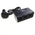 Car Cigarette Lighter One To Three Charger Socket One To Three Plug With Digital Display 13.6V