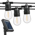 Solar Powered Outdoor Patio String Lights Bistro String Lights with 10 LED Clear