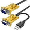 2-in-1 USB VGA KVM Cable 3m