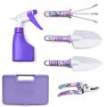 Gardening Hand Tools With Purple Floral Print 5Pcs