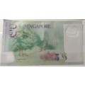 2010 - Singapore - 5 Dollars - Signature: Goh Chok Tong. 1 square  - Demonetised No 3AH336615