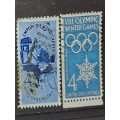 1960 - USA - 4c + 4c - Winter Olympic Games - Squaw Valley, USA, Employ the Handicapped