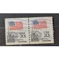 1981 -  Pair - USA - 20c - Flags