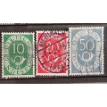 1951 - Germany -  WM - 10, 20, 50 - Daily Stamps