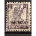 1947 - India Overprinted `Pakistan` -  WM - One Half Anna -