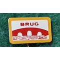 Pin: Vintage Dutch Advertising  - `Brug Conserven` - red