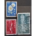 1966-1967 - Nippon (Japan) - 15, 50, 200 - Chrysanthemums, Local Motifs, Onjo Bosatsu