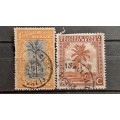 1910/1942 - Congo Belge - 15 + 60 - Definitive + Trees