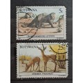 1987 - Botswana - 5t + 25t - Banded Mongoose + Steenbok