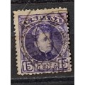 1902-1905 - Spain - 15 - King Alfonso XIII - Blue Control Number on Backside