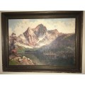 RUDOLF WEBER Austrian 1872 - 1949 Oil on Board Mountain scene Painting** Value R6500+