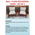 BALL + CLAW OCCASIONAL CHAIR  SET OF 2