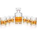 Brand New 7 Piece Crystal Clear Whiskey Decanter Set - Ready To Ship Items