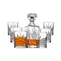 Brand New Crystal 7 Piece Whiskey Decanter Set - Ready To Ship Items