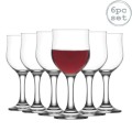 6 Piece Clear Classy Stemware Wine Glass Set