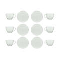 12 Piece Glass Tea Cup and Saucer Set