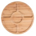 Brand-New 5 Parts Serving Luxury Natural Round Wooden Tray Plate