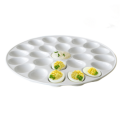 Brand-New Elegant White Porcelain Deviled Egg Platter Tray