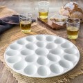 Brand-New Elegant White Porcelain Deviled Egg Platter Tray