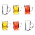 6 Piece Elegant Clear Small Turkish Glass Teacup Set (105ml)