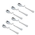 6 Piece Stainless Steel Curved Handle Stirring Spoons