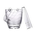 Elegant Portable Glass Ice Bucket with Handle and Tong