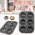 6-Hole Shell-Shaped Non-Stick Flat Bottom Carbon Steel DIY Muffin Mold Baking Tray