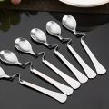 6 Piece Stainless Steel Curved Handle Stirring Spoons