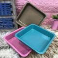 Colorful Non-Stick Coating Carbon Steel Square Cake Baking Pan - 22cm