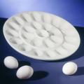 Elegant White Porcelain Deviled Egg Platter Tray