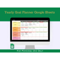 Google Sheets Template - Yearly Goal Planner with Instruction Tab