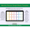 Google Sheets Template - Monthly Planner with Instruction Tab