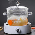 1350ml Clear Borosilicate Glass Cooking Pots with Lid