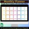 Google Sheets Template - Monthly Planner with Instruction Tab