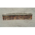 An 800 Silver Cased Comb with Tortoise Shell/Bakelite Bristles