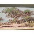 Francois Badenhorst, Oil on board, African Landscape Unsigned