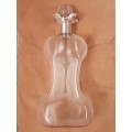 Outstanding A Must See Vintage Mappin and Webb Glug Glug Decanter with Ribbed Glass Silver Collar
