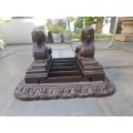 Outstanding Cast Iron Boot Scraper With Flanking Sphinxes