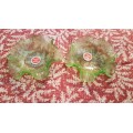 Gorgeous! A Pair of Green Venetian Salts with fluted Edge