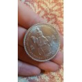 1953 5 Shilling Coin  Coronation Elizabeth II Faith and Truth I will Bear Unto you