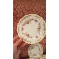 5 Queen Anne Side Plates Floral Rose Pattern and soft Yellow Colour