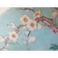 Japanese Yamatoku Plate marked Katagana Decorated with Birds and Flowers